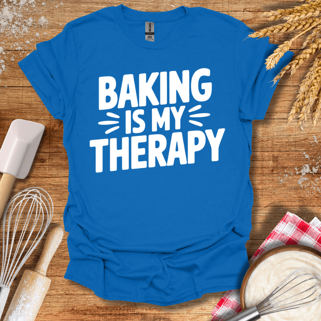 Baking Is My Therapy T-Shirt Royal / S Baking Threads