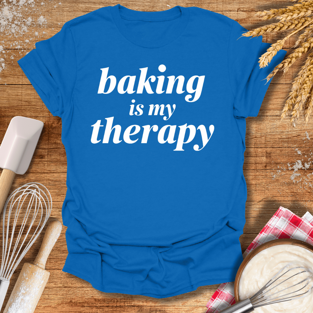 Baking Is My Therapy T-Shirt Royal / S Baking Threads