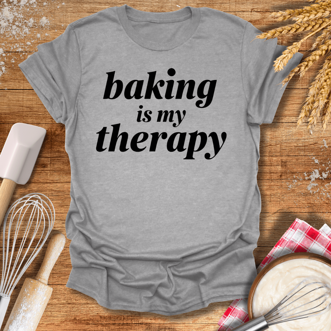 Baking Is My Therapy T-Shirt Sport Grey / S Baking Threads