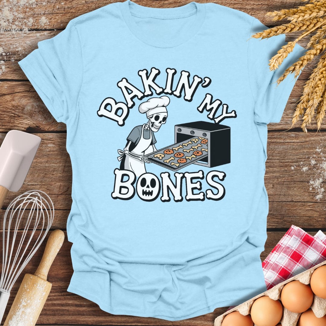 Baking My Bones T-Shirt Light Blue / S Baking Threads