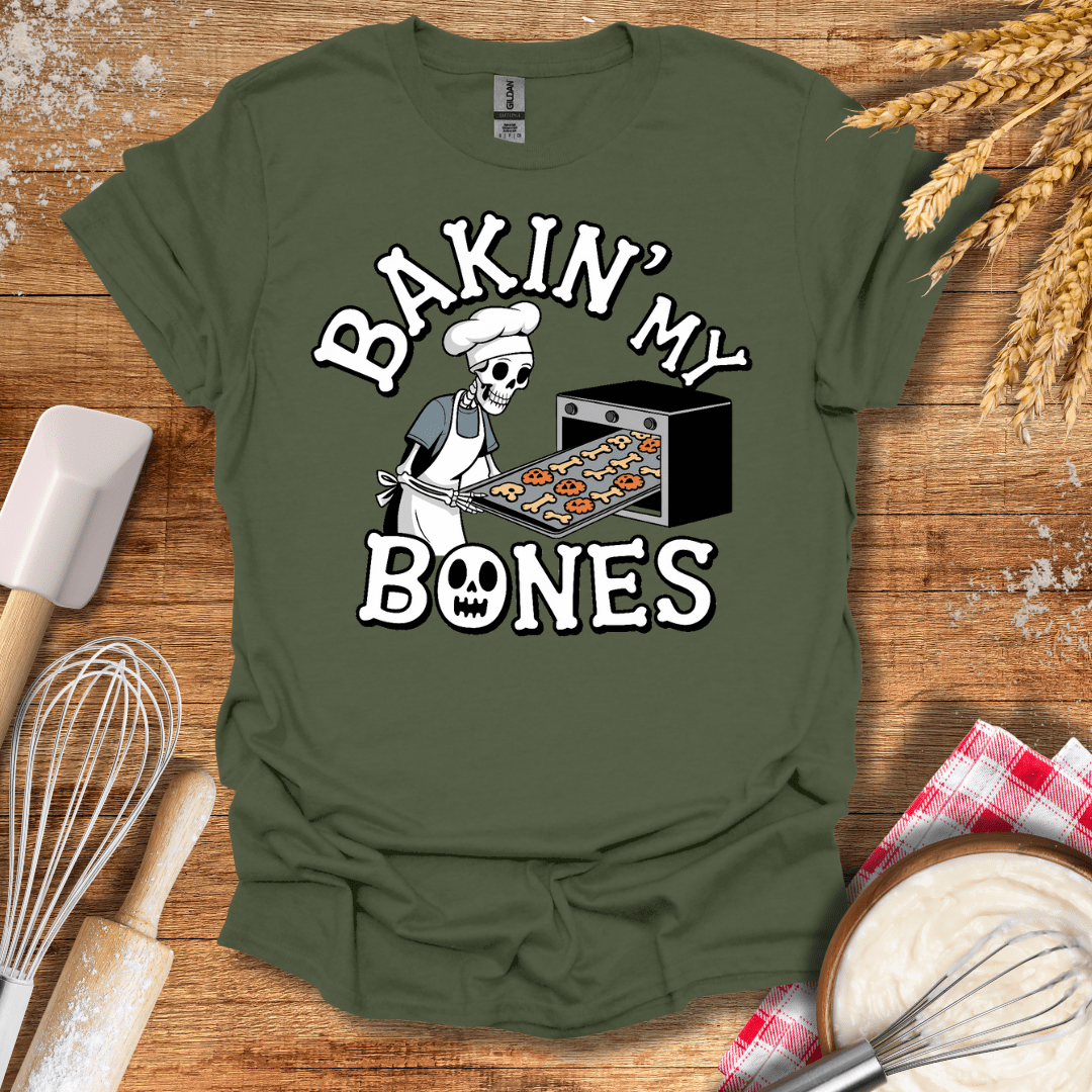 Baking My Bones T-Shirt Military Green / S Baking Threads