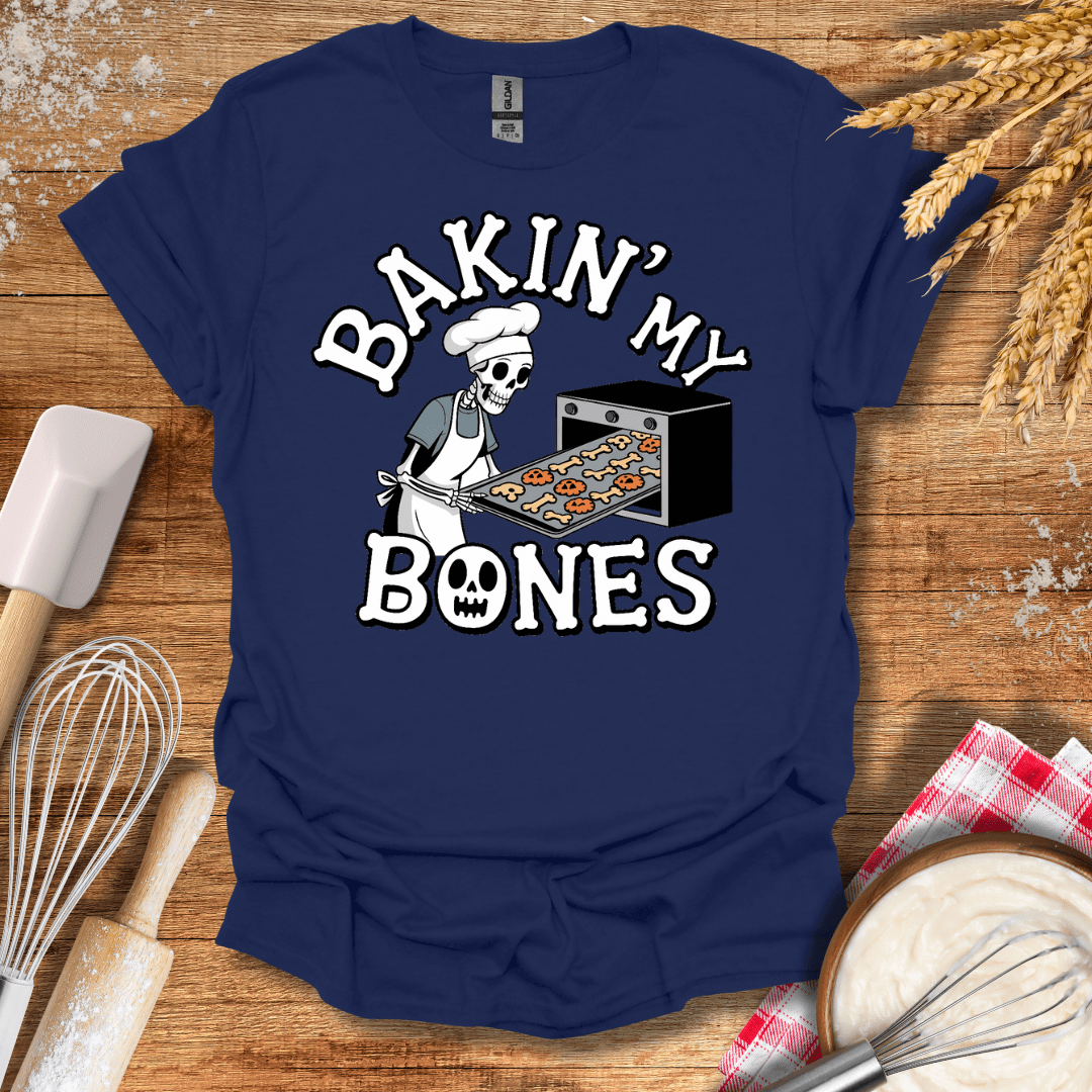 Baking My Bones T-Shirt Navy / S Baking Threads