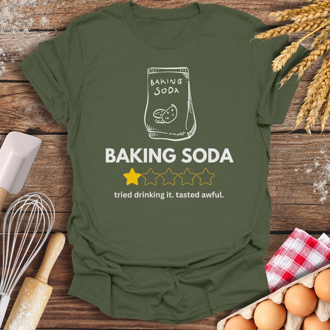 Baking Soda: 1 Star Review T-Shirt Military Green / S Baking Threads