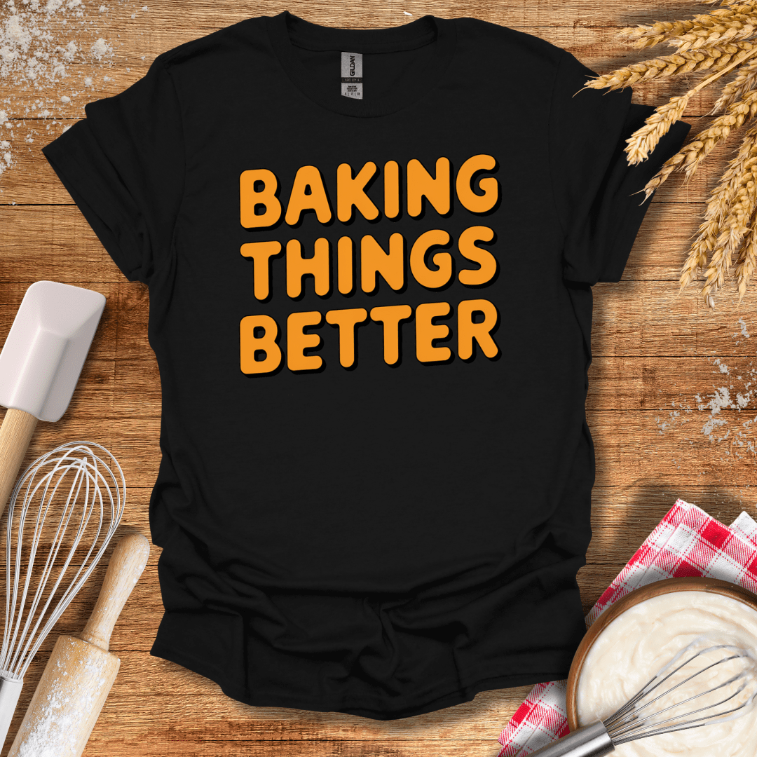 Baking Things Better Retro T-Shirt Black / S Baking Threads