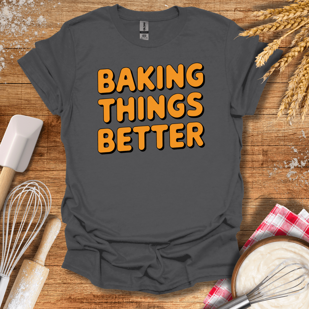 Baking Things Better Retro T-Shirt Charcoal / S Baking Threads