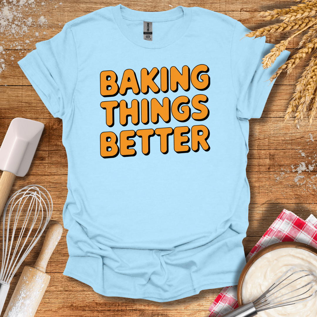 Baking Things Better Retro T-Shirt Light Blue / S Baking Threads