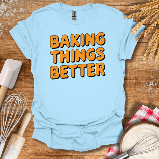 Baking Things Better Retro T-Shirt Light Blue / S Baking Threads