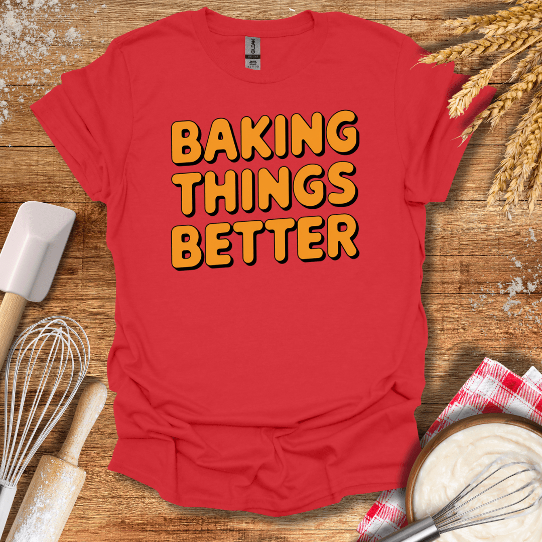 Baking Things Better Retro T-Shirt Red / S Baking Threads