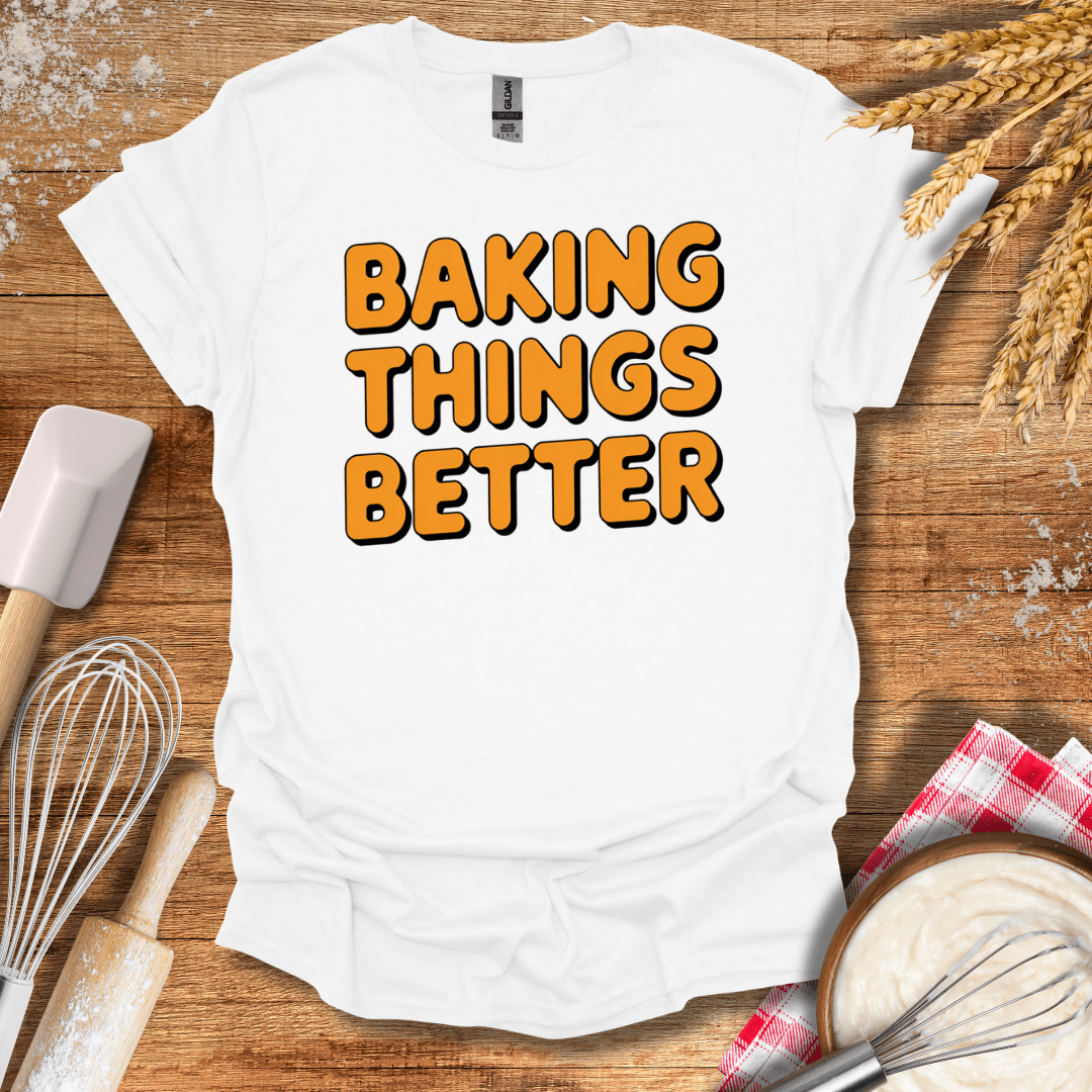 Baking Things Better Retro T-Shirt White / S Baking Threads