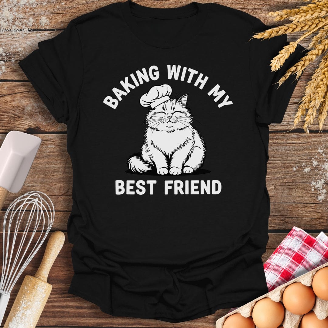 Baking With My Best Friend T-Shirt Black / S Baking Threads