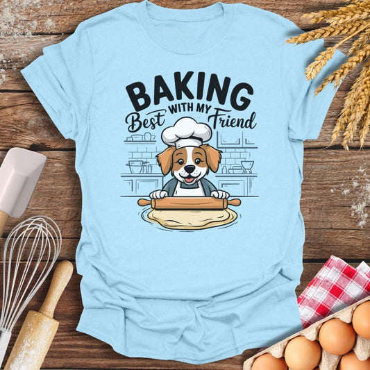 Baking With My Best Friend T-Shirt Light Blue / S Baking Threads
