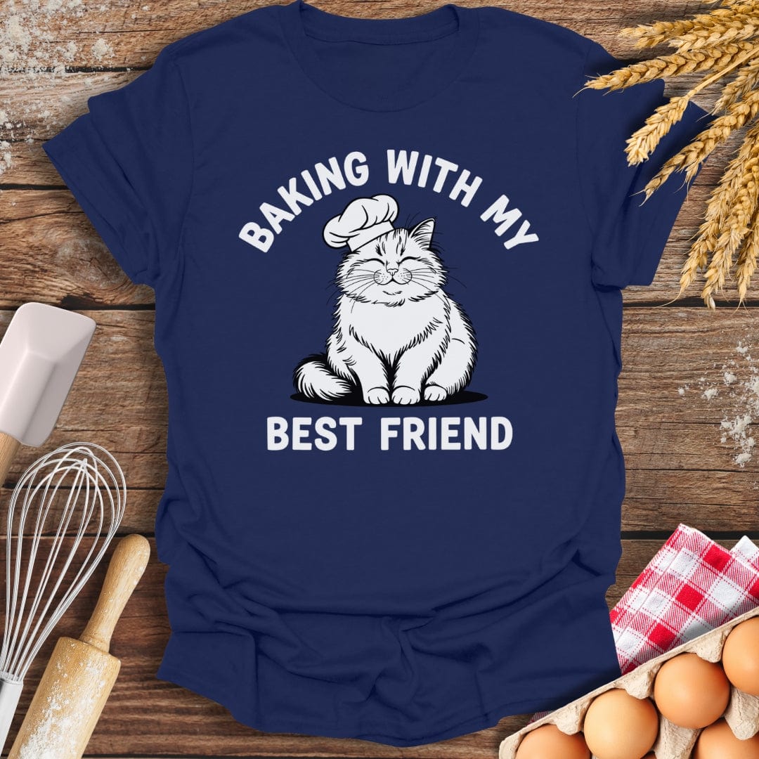 Baking With My Best Friend T-Shirt Navy / S Baking Threads