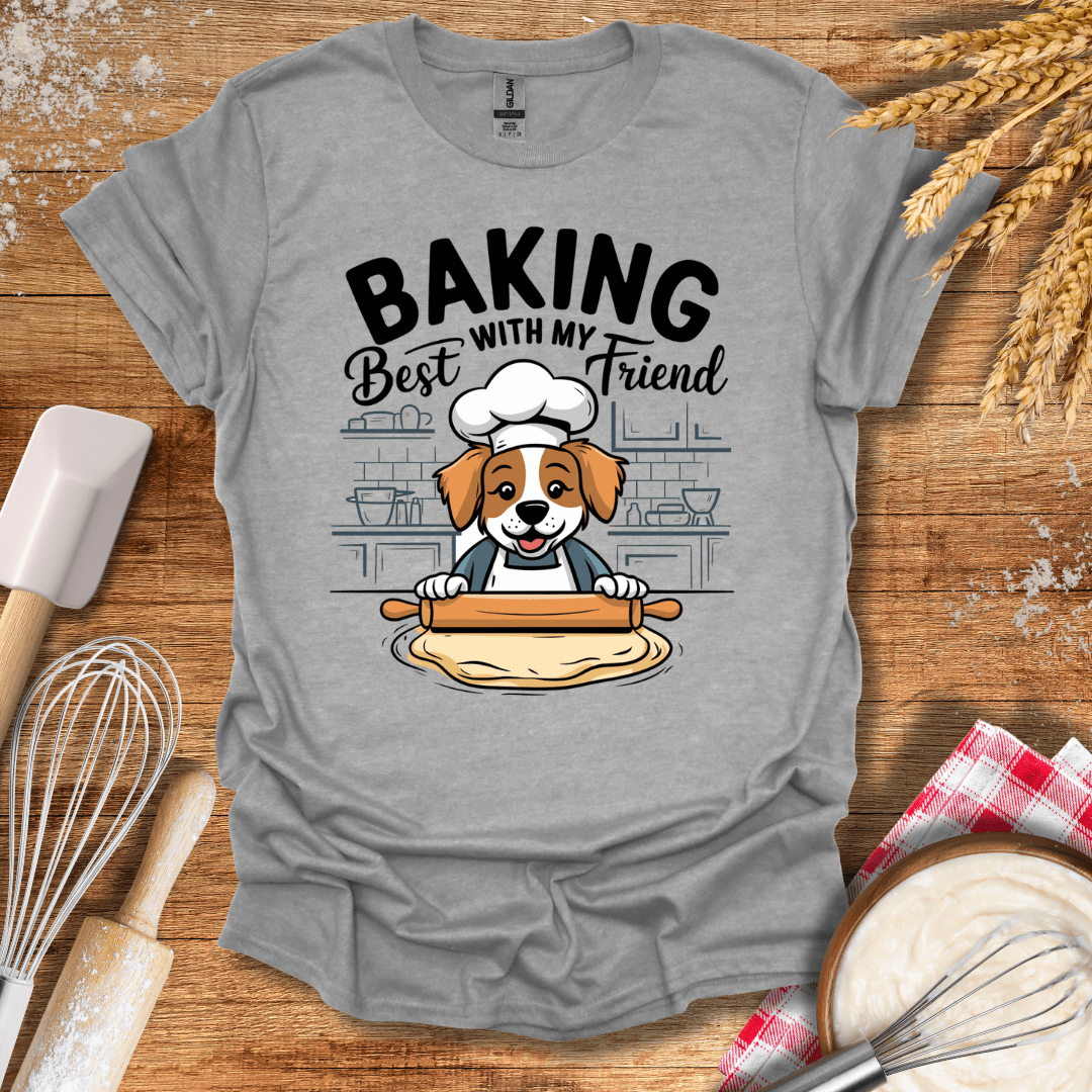 Baking With My Best Friend T-Shirt Sport Grey / S Baking Threads