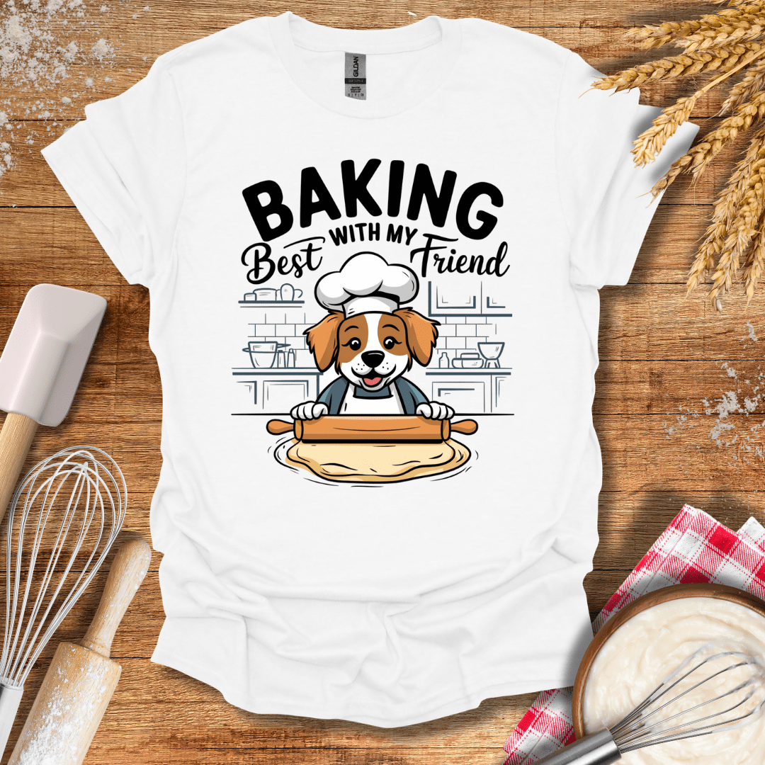 Baking With My Best Friend T-Shirt White / S Baking Threads