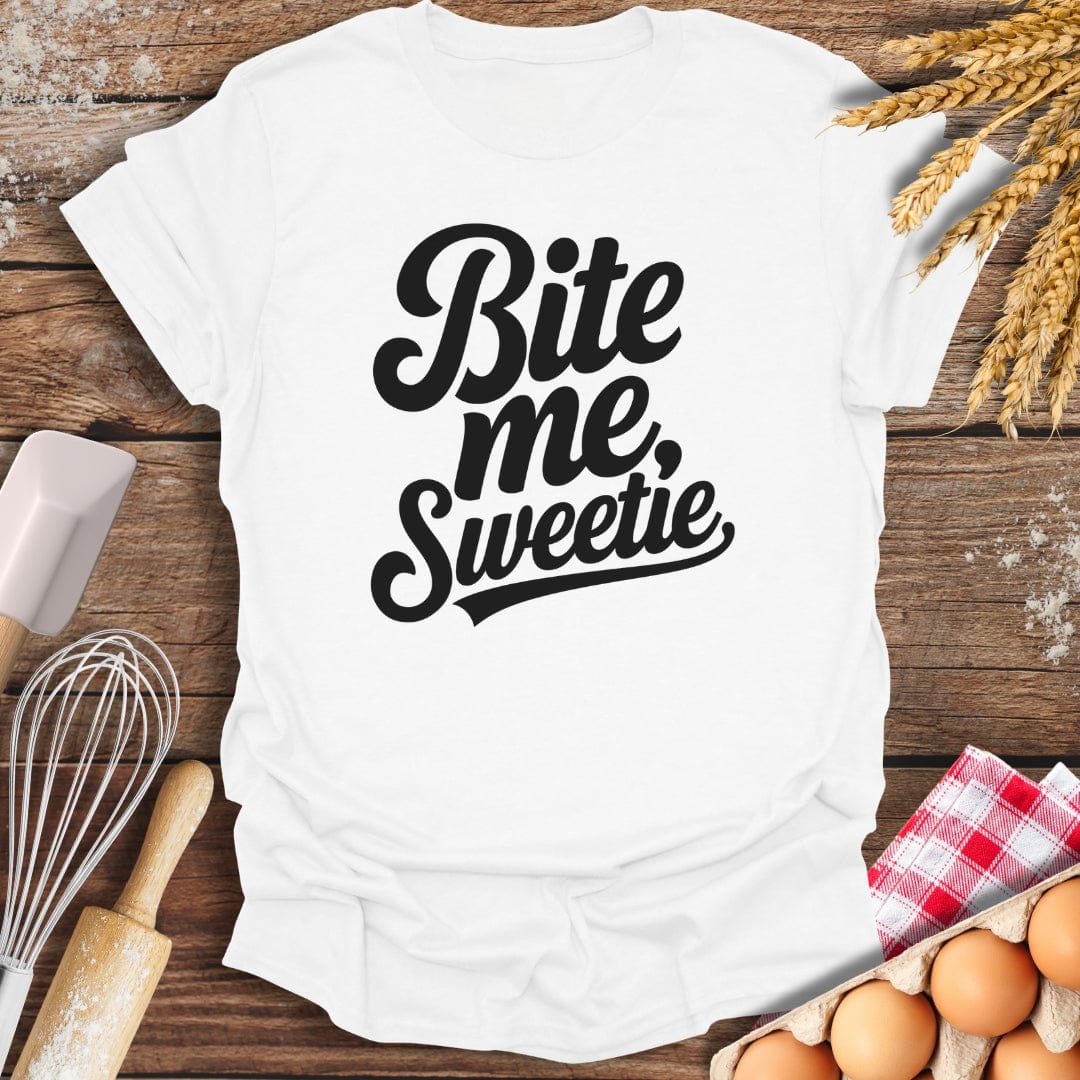 Bite Me Sweetie T-Shirt White / S Baking Threads