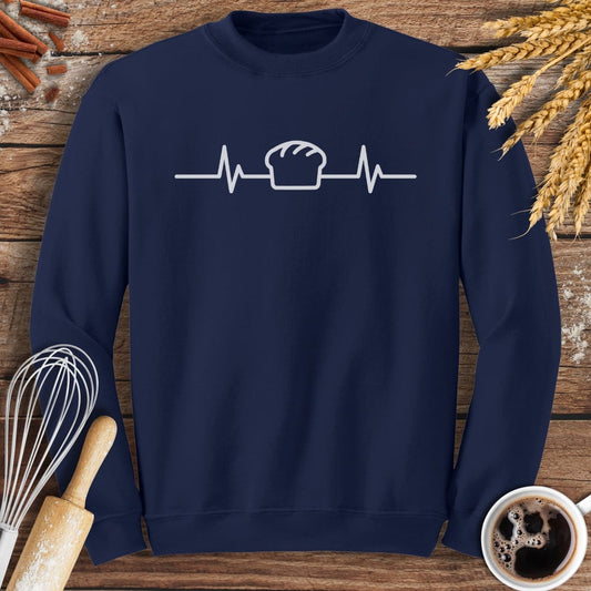 Bread Loaf EKG Sweatshirt Baking Threads