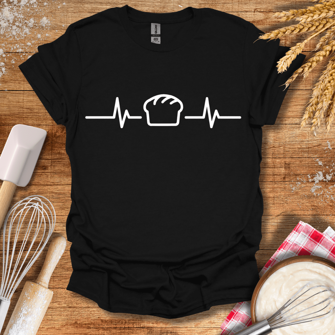 Bread Loaf EKG T-Shirt Black / S Baking Threads