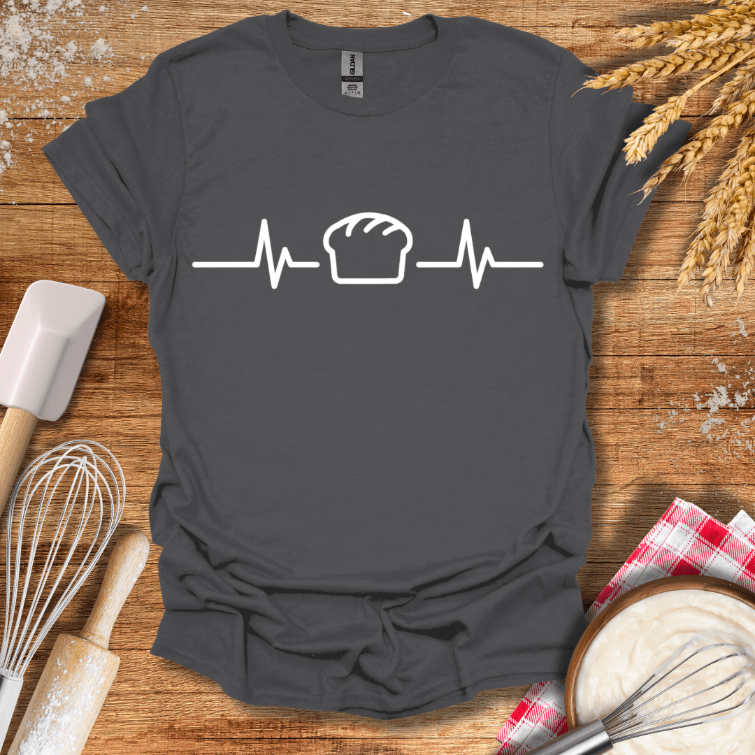 Bread Loaf EKG T-Shirt Charcoal / S Baking Threads