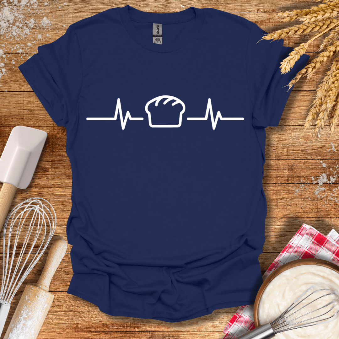 Bread Loaf EKG T-Shirt Navy / S Baking Threads