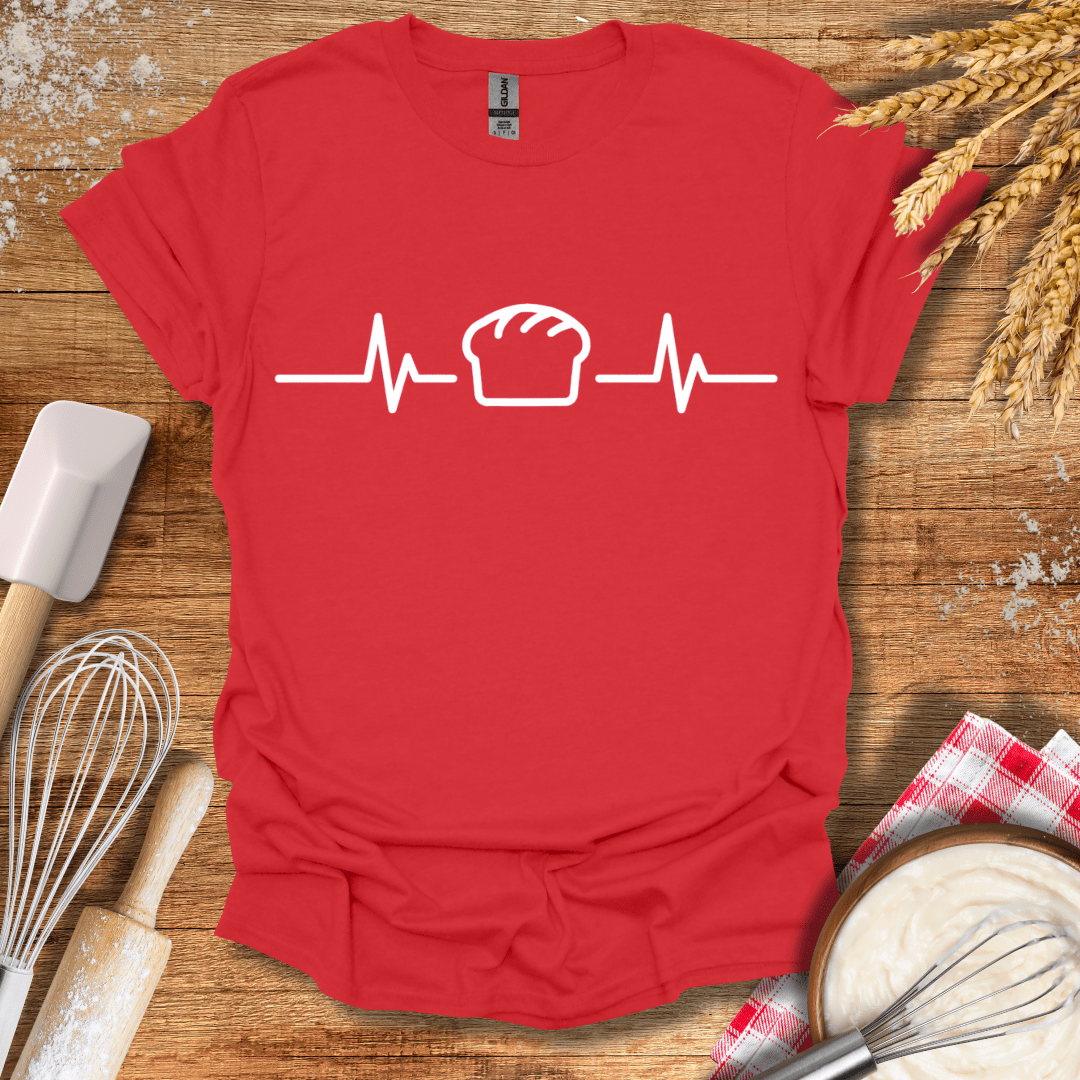 Bread Loaf EKG T-Shirt Red / S Baking Threads