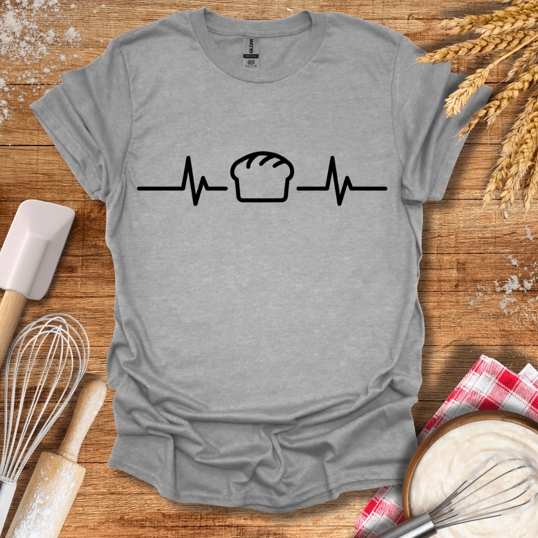 Bread Loaf EKG T-Shirt Sport Grey / S Baking Threads