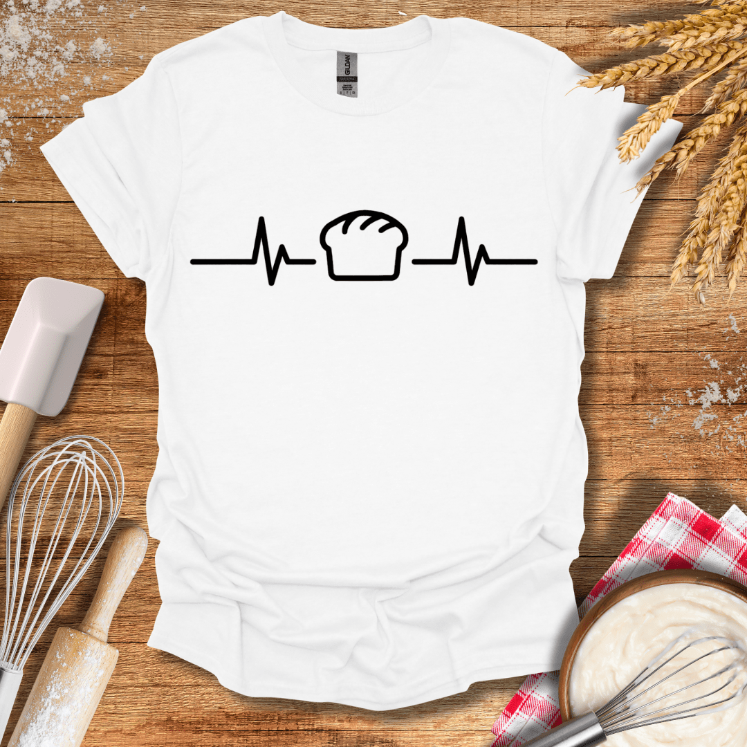 Bread Loaf EKG T-Shirt White / S Baking Threads