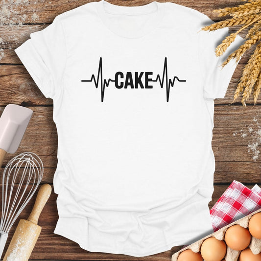Cake EKG T-Shirt White / S Baking Threads