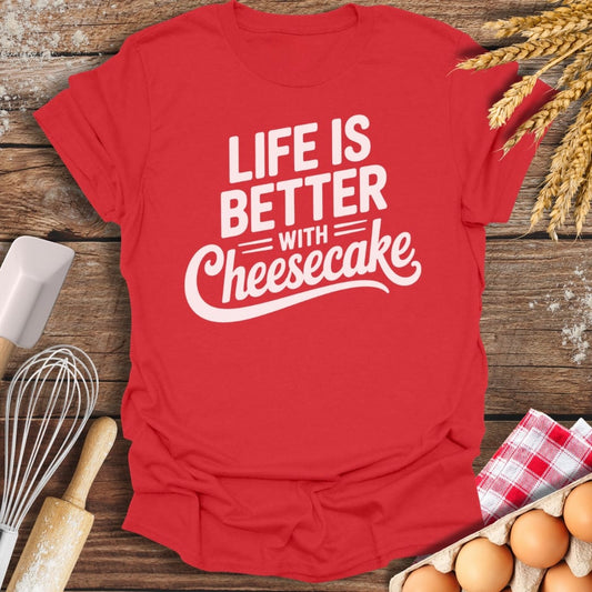 Cheesecake Life T-Shirt Red / S Baking Threads