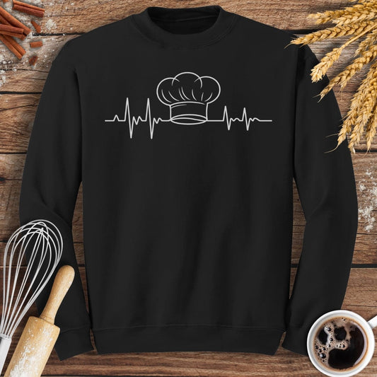 Chef's Hat EKG Sweatshirt Baking Threads