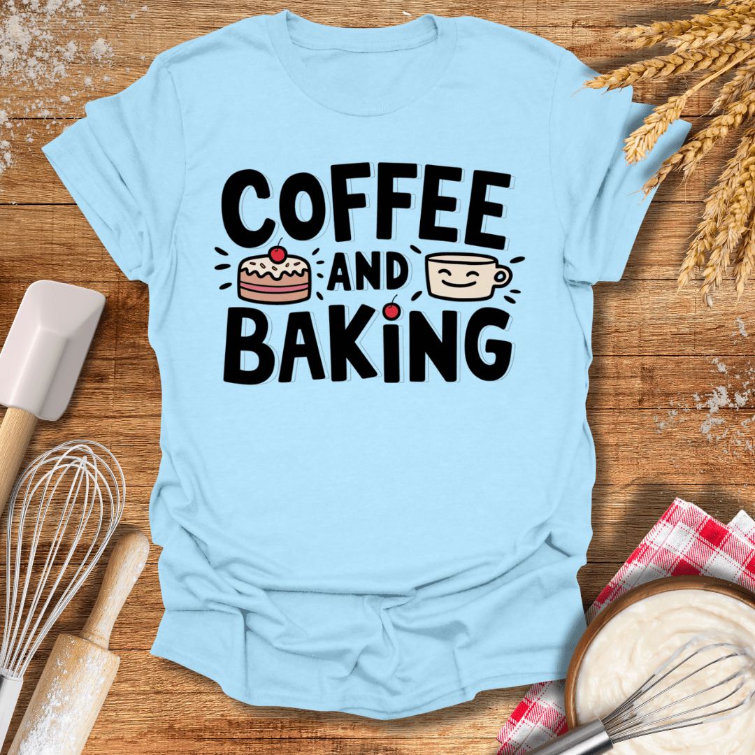 Coffee and Baking T-Shirt Light Blue / S Baking Threads