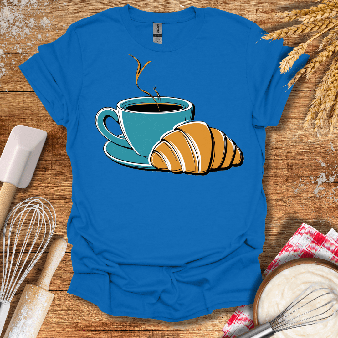 Coffee Croissant T-Shirt Royal / S Baking Threads