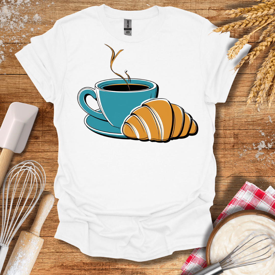 Coffee Croissant T-Shirt White / S Baking Threads