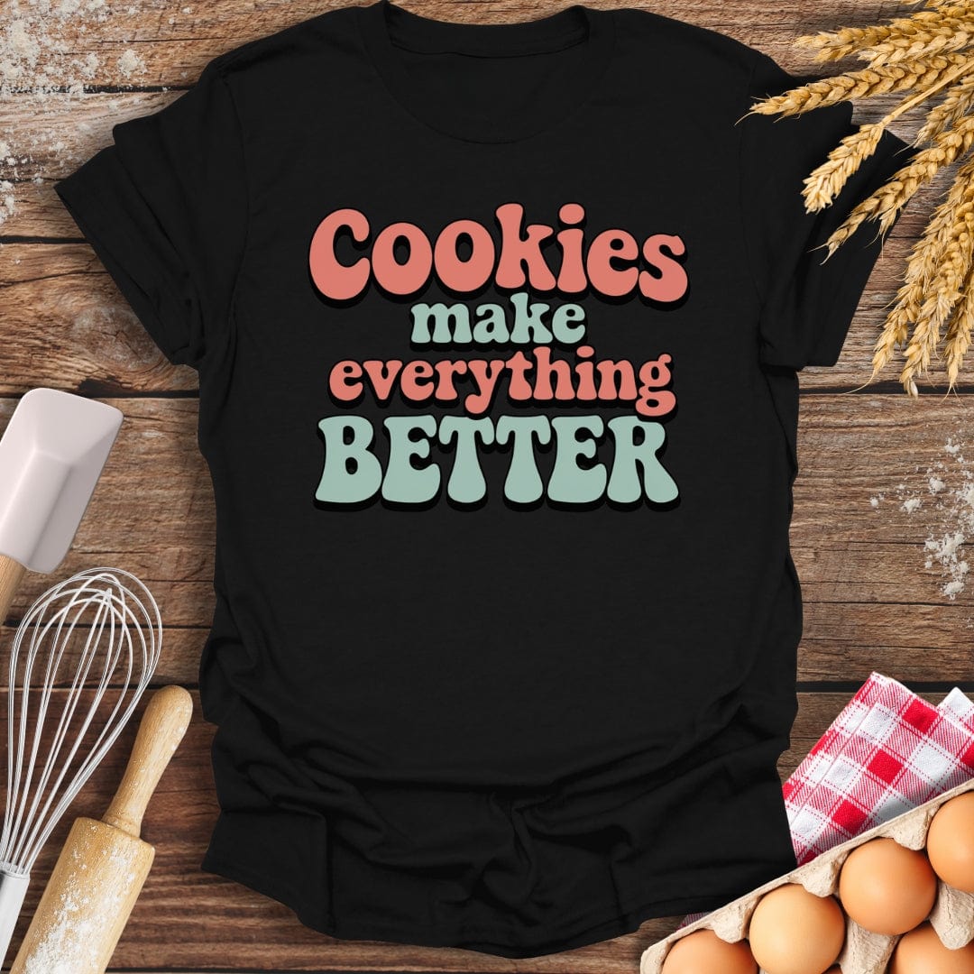 Cookies Make Everything Better Retro T-Shirt Black / S Baking Threads
