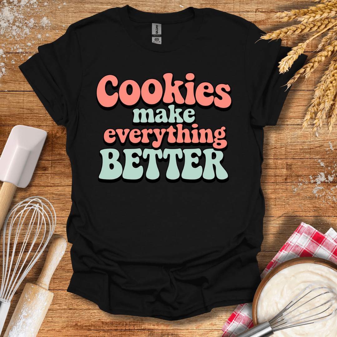 Cookies Make Everything Better Retro T-Shirt Black / S Baking Threads