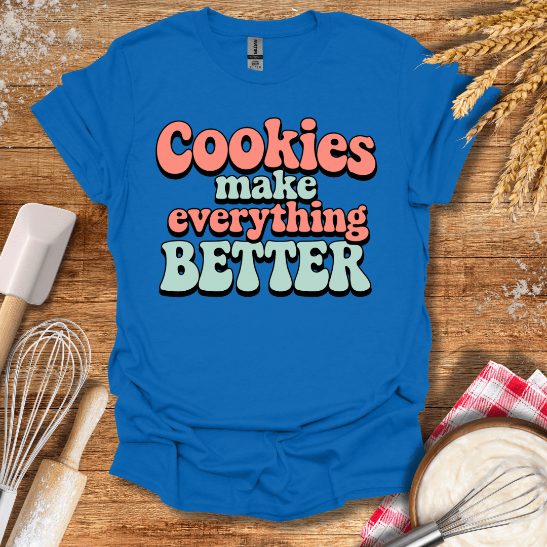 Cookies Make Everything Better Retro T-Shirt Royal / S Baking Threads