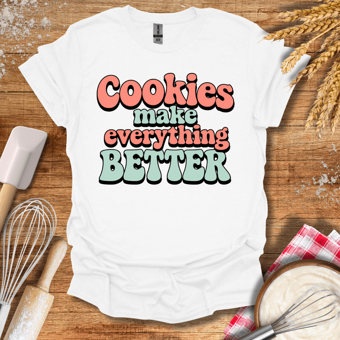 Cookies Make Everything Better Retro T-Shirt White / S Baking Threads