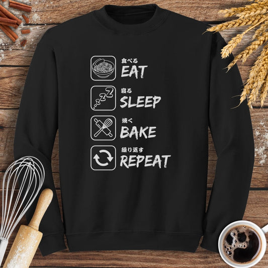 Eat Sleep Bake Repeat Sweatshirt Baking Threads