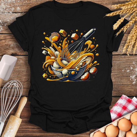 Egg Whisking Frenzy T-Shirt Black / S Baking Threads