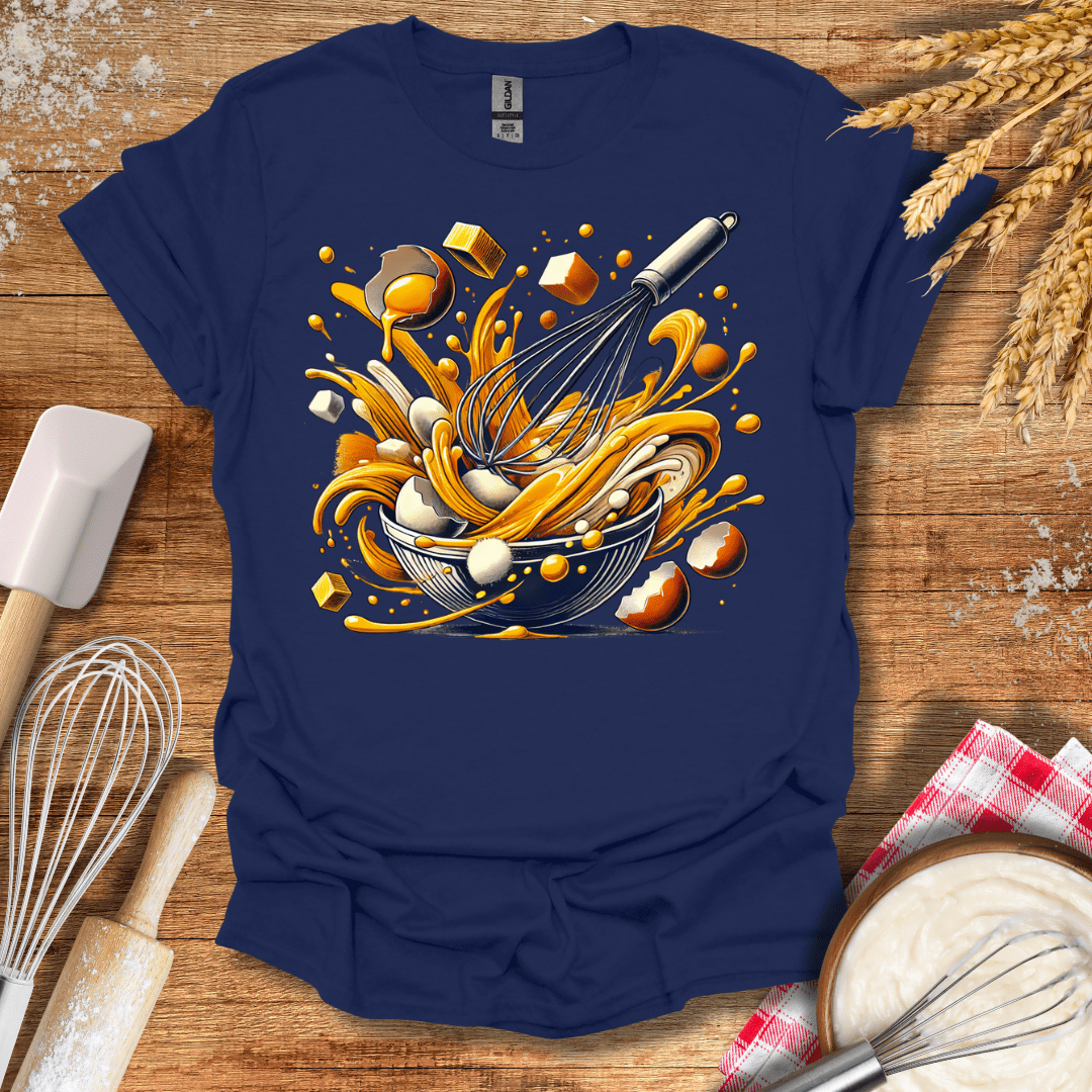 Egg Whisking Frenzy T-Shirt Navy / S Baking Threads