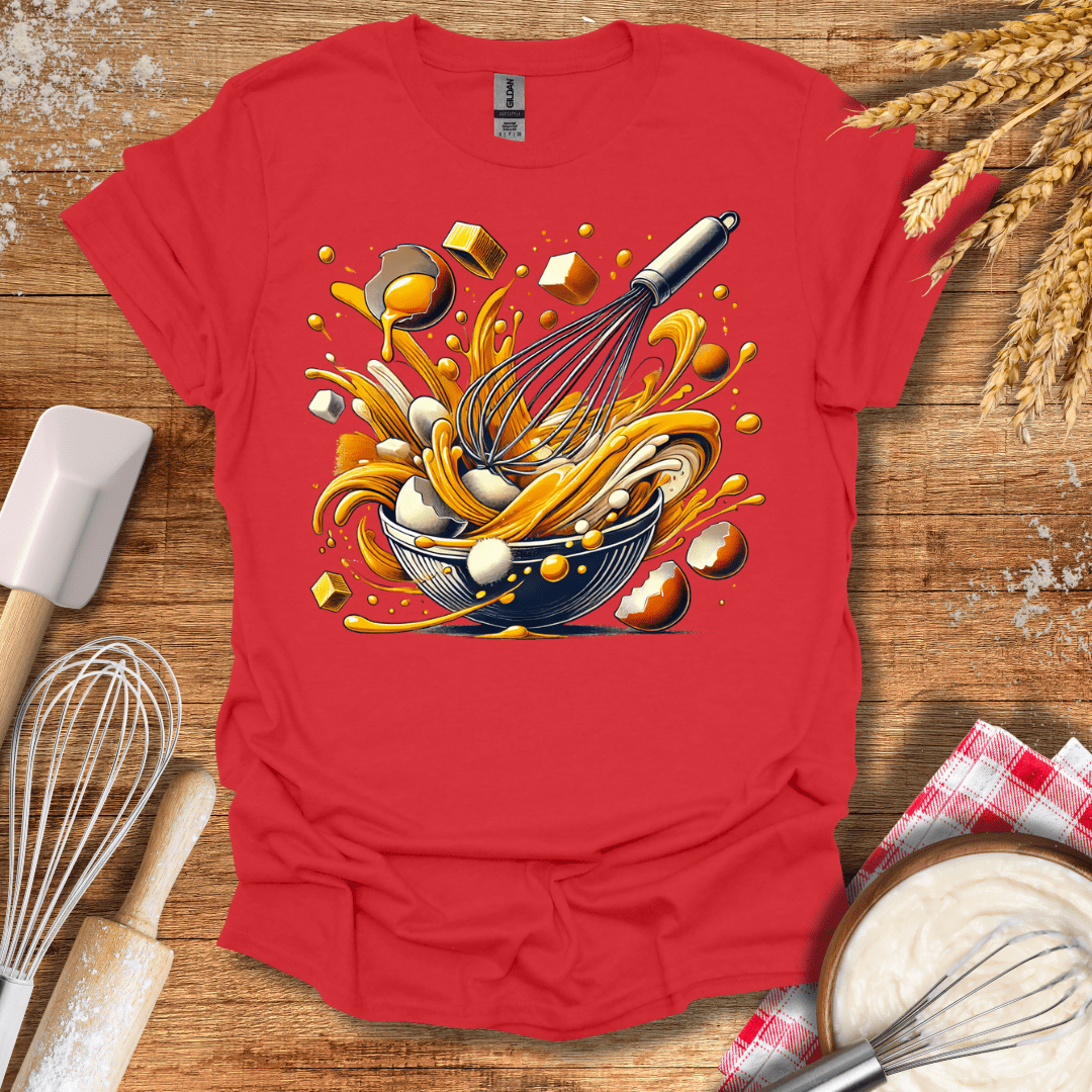 Egg Whisking Frenzy T-Shirt Red / S Baking Threads