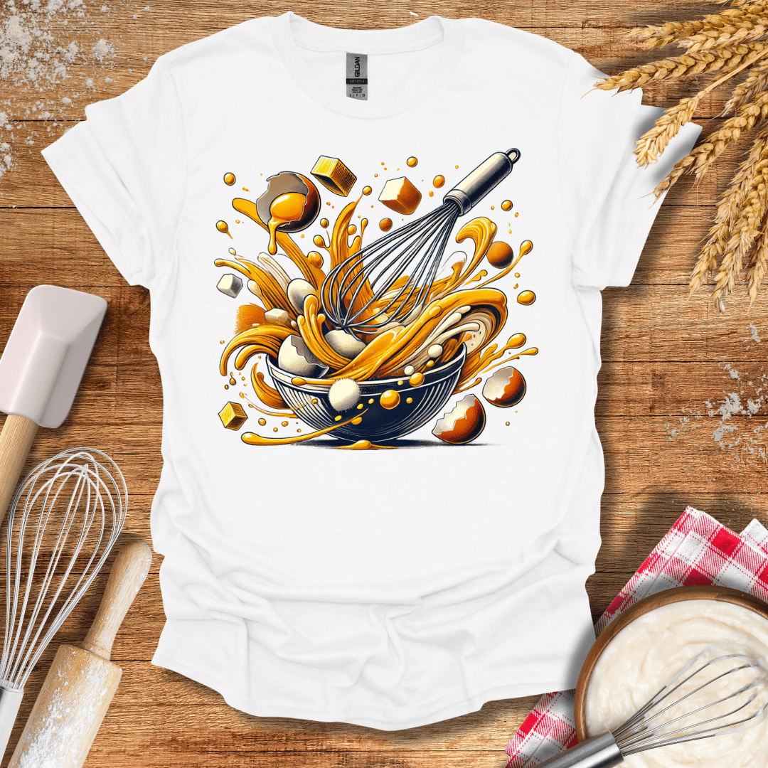 Egg Whisking Frenzy T-Shirt White / S Baking Threads