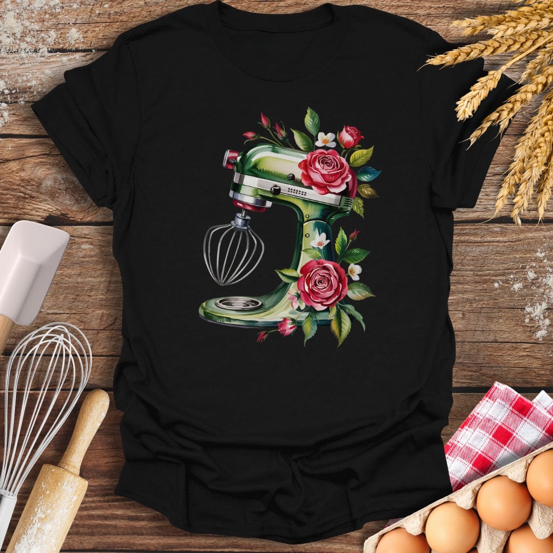 Floral Green Mixer T-Shirt Black / S Baking Threads