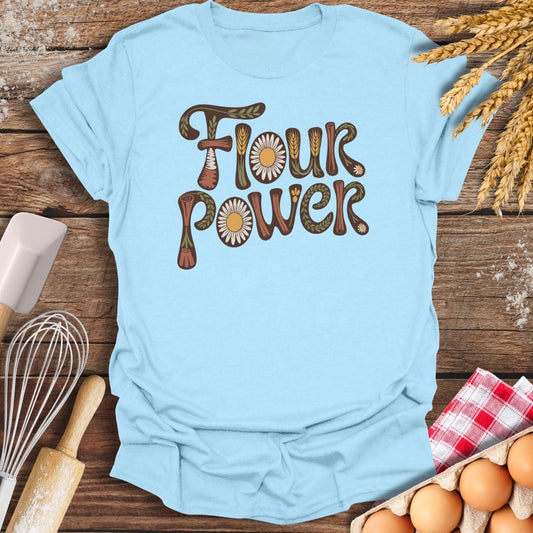 Flour Power T-Shirt Light Blue / S Baking Threads