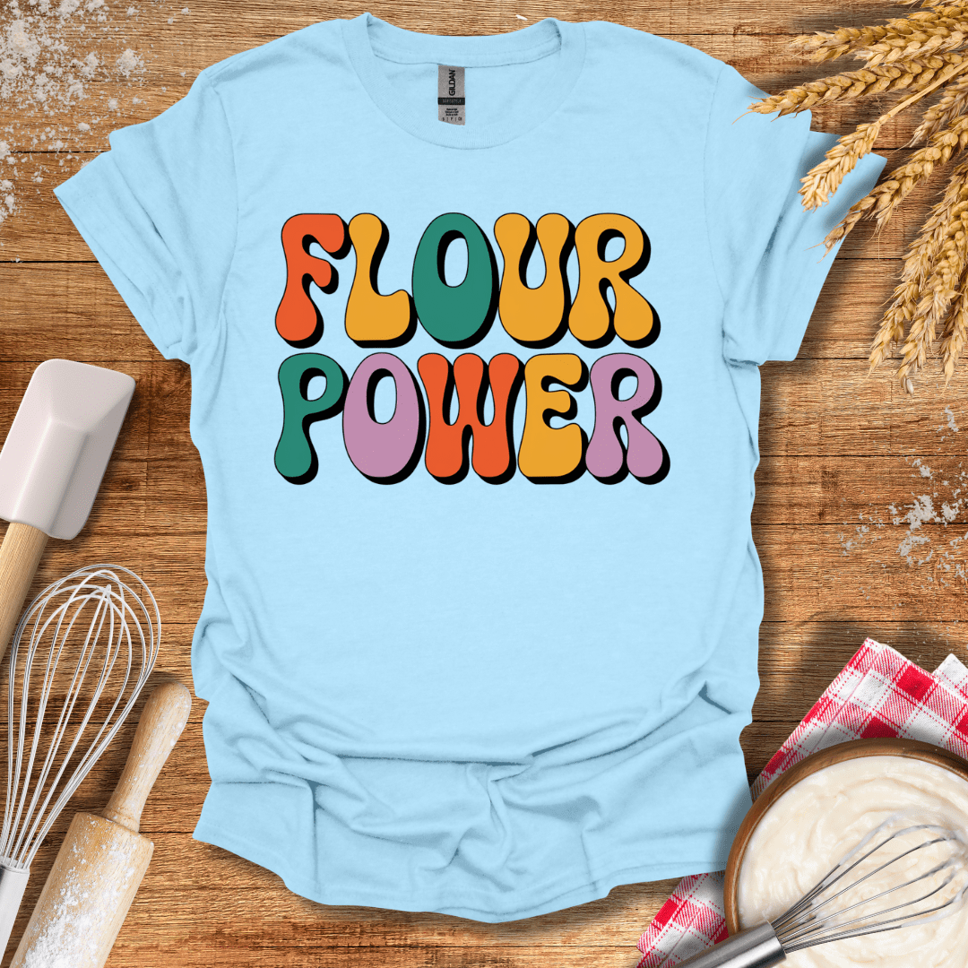 Flour Power T-Shirt Light Blue / S Baking Threads