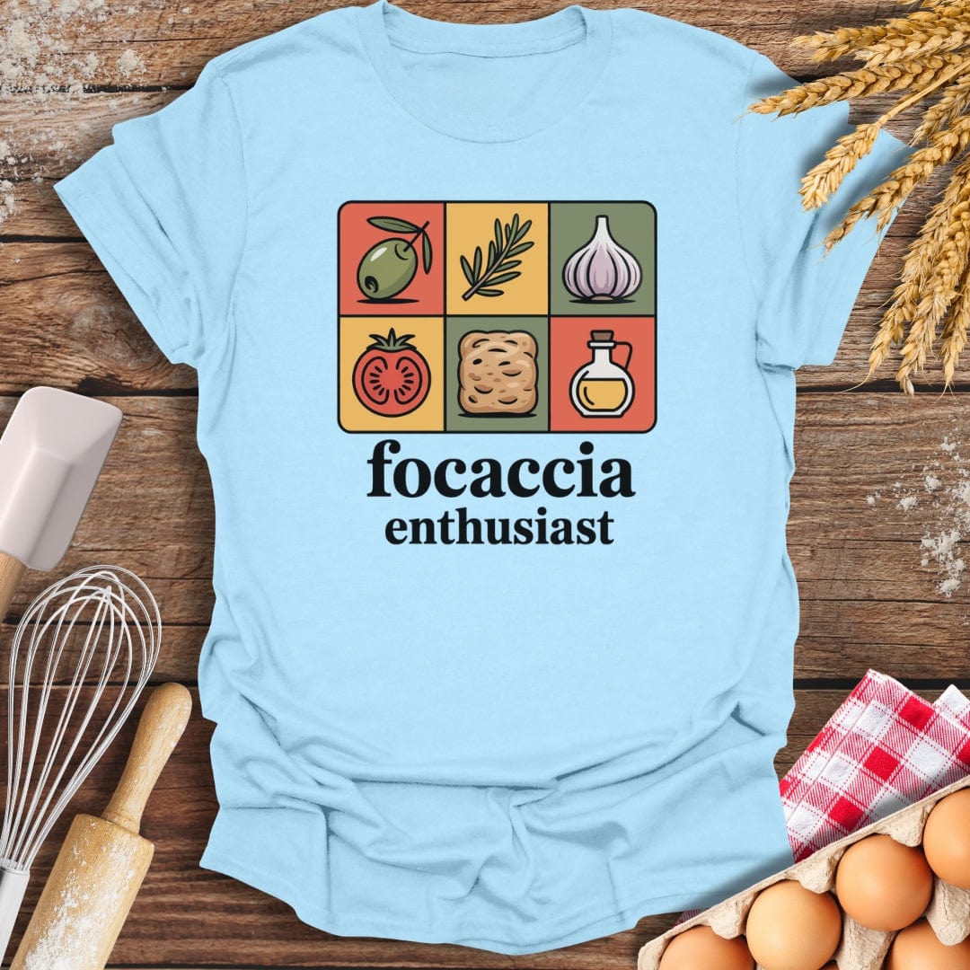 Focaccia Enthusiast T-Shirt Light Blue / S Baking Threads
