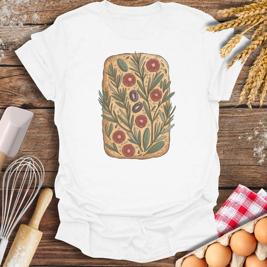 Focaccia Flowerbed T-Shirt White / S Baking Threads