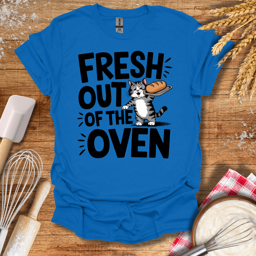 Fresh Out of The Oven Cat T-Shirt Royal / S Baking Threads