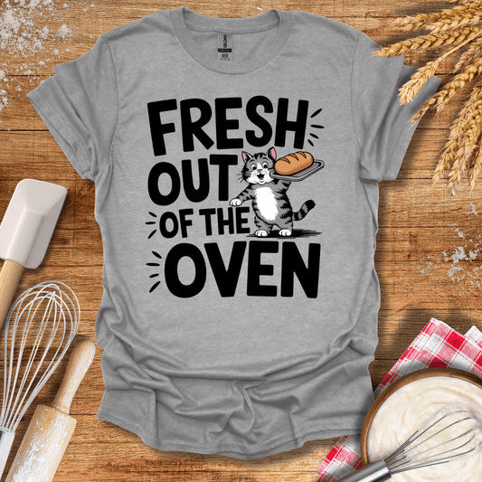 Fresh Out of The Oven Cat T-Shirt Sport Grey / S Baking Threads