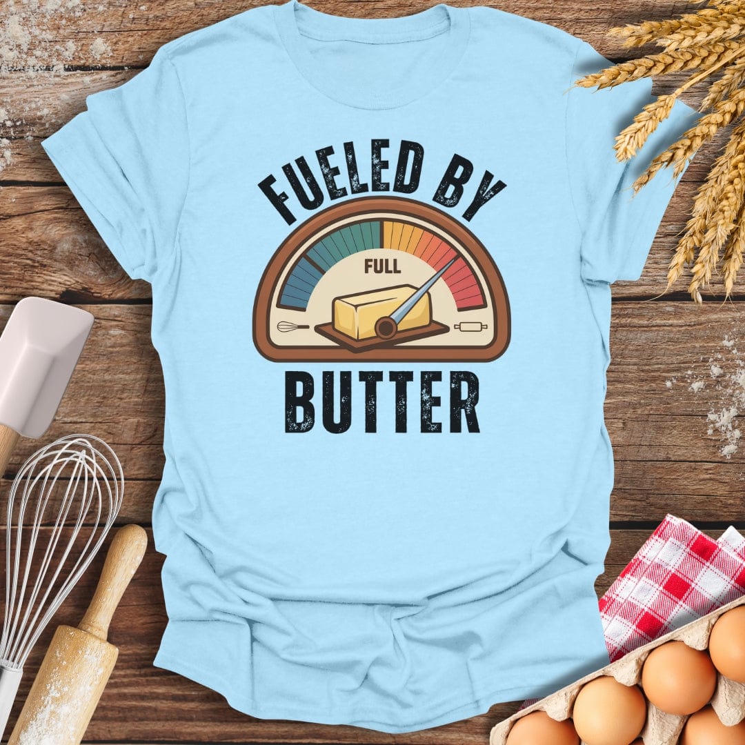Fueled By Butter T-Shirt Light Blue / S Baking Threads