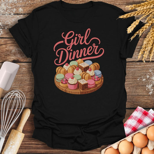 Girl Dinner T-Shirt Black / S Baking Threads